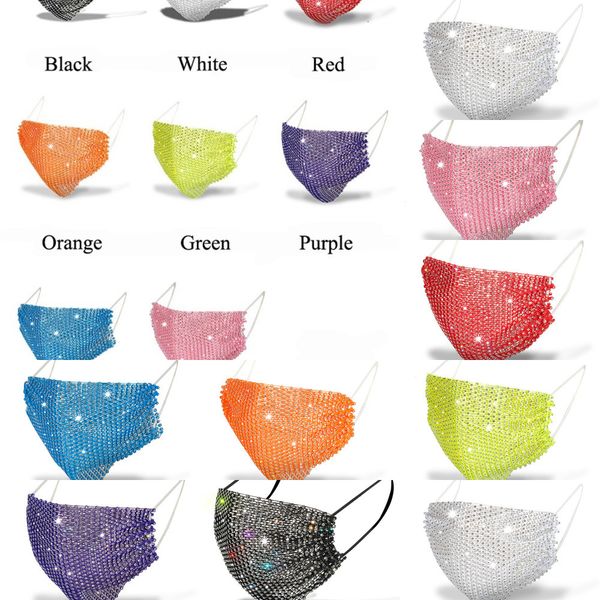 

designer black fashion face women's sunscreen mask with diamond masks trendy rhinestone facemask 9 nvy9a
