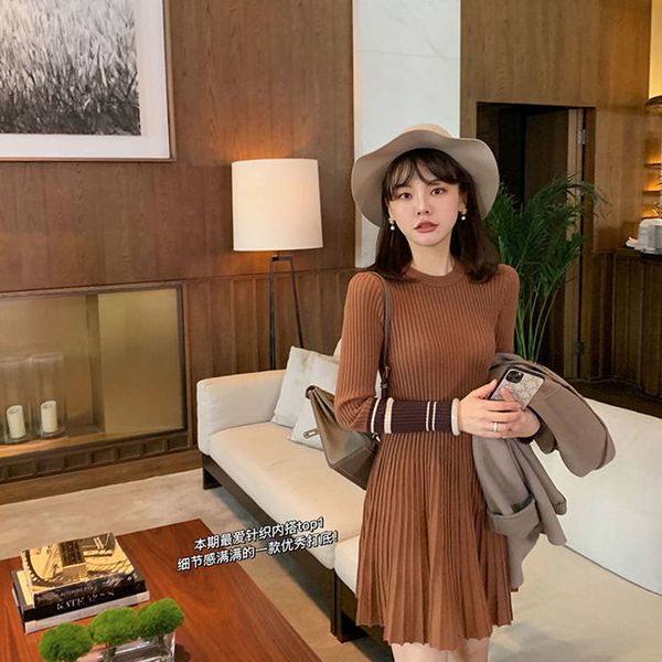 

2021 new autumn chic short female winter knitted-out nightgown meshed to the line dressed in thick, thin sweater vest y244 4h17, Black;gray