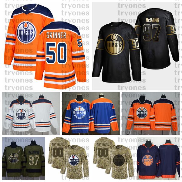 

2021 customize stuart skinner edmonton oilers stitched jerseys custom alternate blue shirts #50 stuart skinner hockey jerseys s-xxxl, Black;red