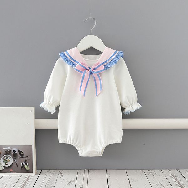 

2021 new autumn clothing newborn infant baby long sleeves preppy style bodysuits jumpsuit outfit girls clothes with rabbit 0-2 r1tc, Blue