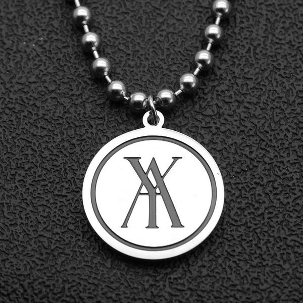 

2020 jewelry for neck chains for men letter necklaces mens stainles steel steampunk necklace round card pendant net necklace, Silver