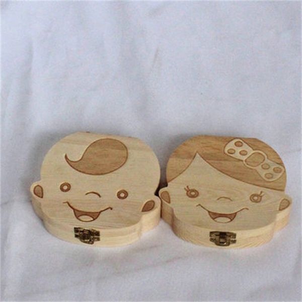 

wooden baby teeth box fetal hair manual collection boxes kids children tooth admission wood case organizer 4 4ps h1