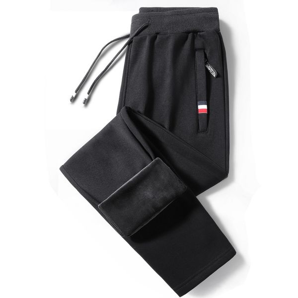 

2021 new winter cotton men sporting training bottoms sweatpants thin track pants of runners m-8xl k340 pape, Black