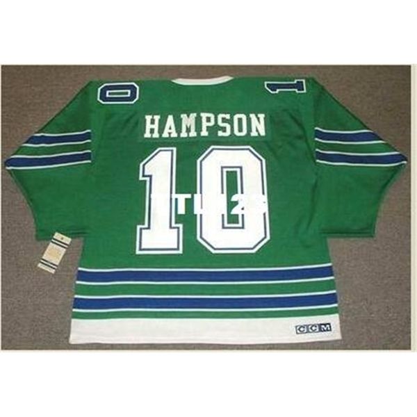 

121 #10 ted hampson oakland seals 1968 ccm vintage home hockey jersey or custom any name or number retro jersey, Black