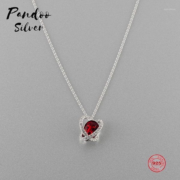 

pendant necklaces pandoo fashion charm original copy, romantic love heart-shaped necklace female luxury jewelry gifts1, Silver