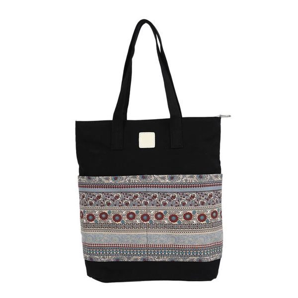 

casual lady one shoulder national wind tort female canvas bag handbag big bag shopping