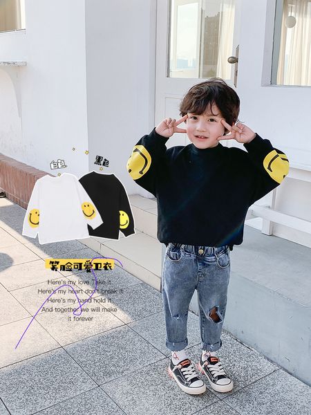 

baby smile sweater boys and western style children korean version of the wave spring children new blouse 201013, Black