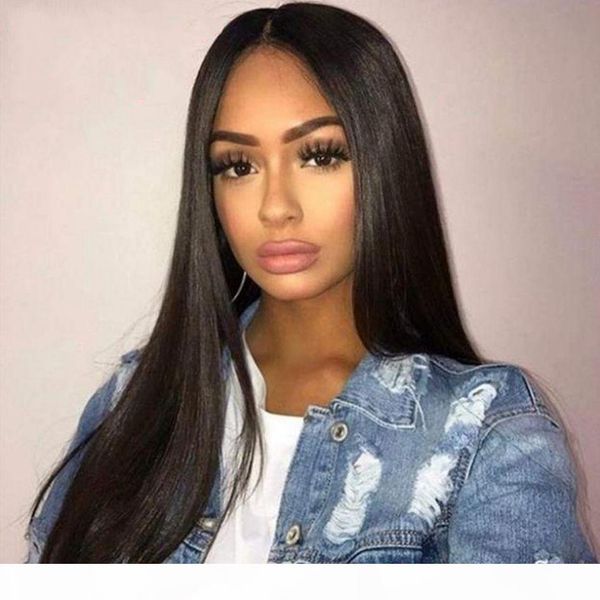 

mongolian human hair straight full lace wigs with baby hair virgin hair glueless lace front wigs, Black;brown