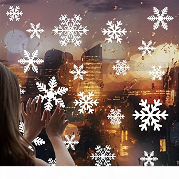 

27pcs много детей таблички наклейки украшения снежинка номер нового украшения рождественские наклейки стены главная стекло год окна белый 20