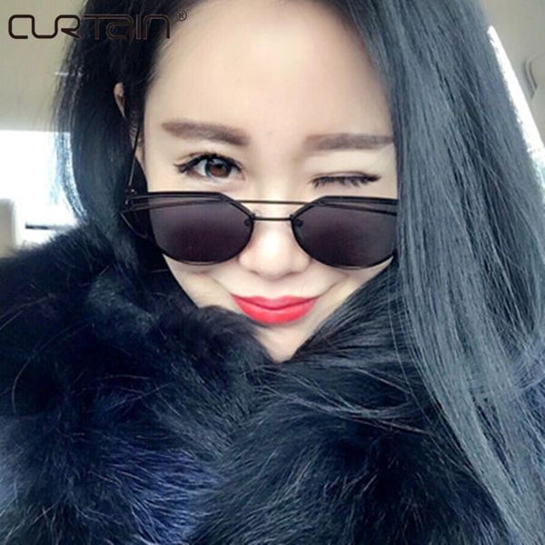 

sunglasses brand designer women luxury cat eye glasses vintage fashion coating reflective sun eyewear, White;black