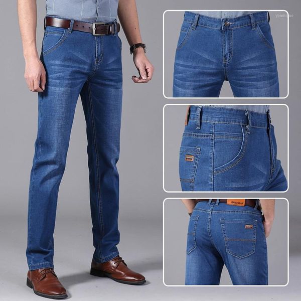 

new business casual stretch slim denim pants classic style men brand jeans light blue black trousers male jeans men1