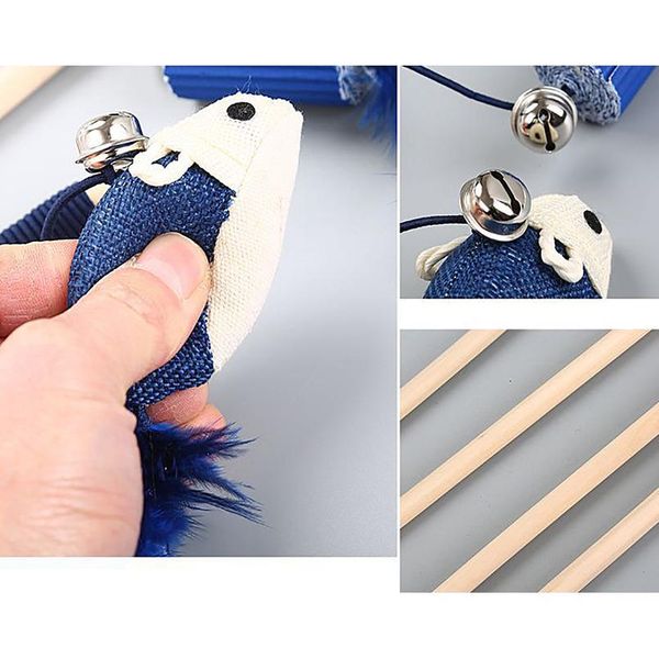 

cat toy pet cat teaser bird feather plush cat wand catcher stick mouse fish interactive toys with b jlldlc