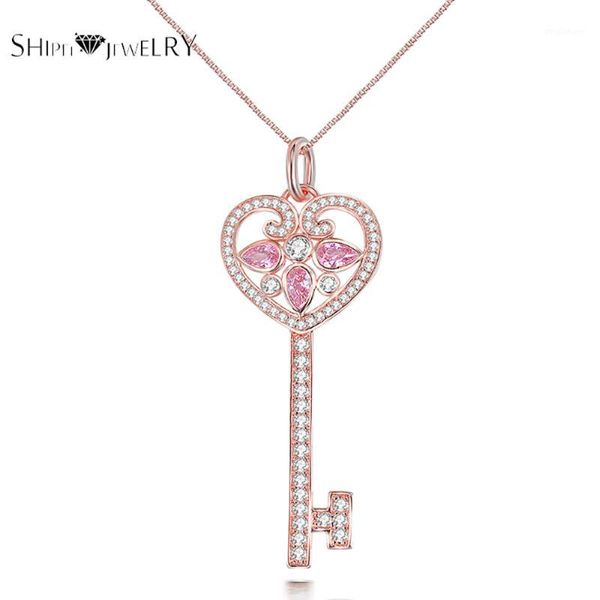 

shipei jewelry key design pendant necklace crystal cz selling for girls1 pendants, Black