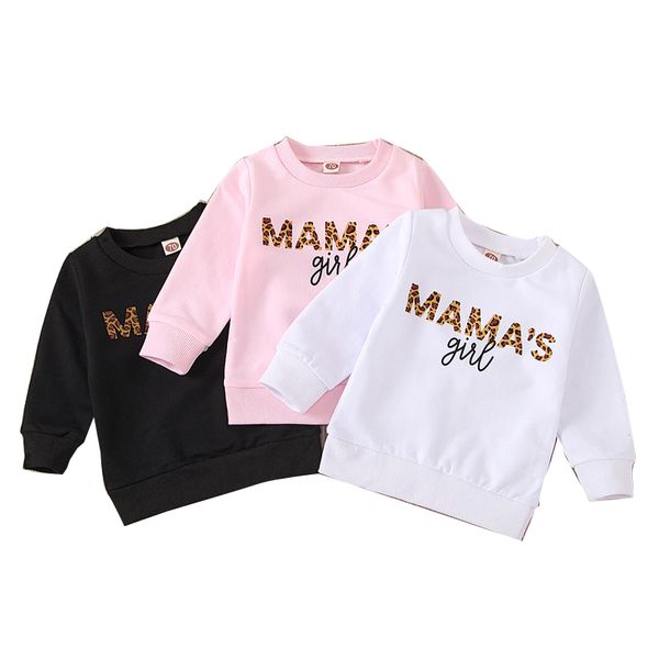 

baby girls letter sweatshirts mama girls printed long sleeve shirts toddler baby clothes kids casual pullover shirts 0-6t 061112, Black