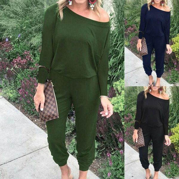 

uk women off shoulder jumpsuit ladies long sleeve holiday playsuit beach pants1, White;black