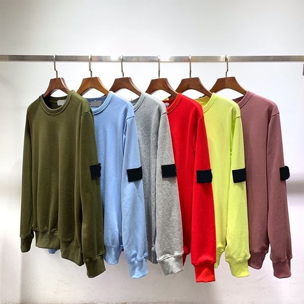 

new island candy toney cp colors sitong men casual stone logo long sleeve couple loose o-neck sweatshirts, Black