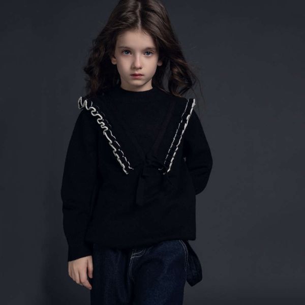 

new sweater baca solid with inside 2020 cashmere children's wear wtern girl's pullover imkq, Blue