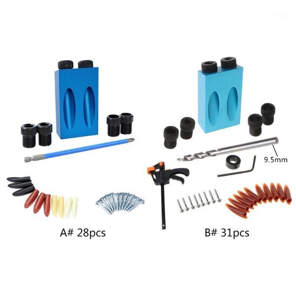 

woodworking pocket hole jig kit angle drill guide set hole puncher locator tools1