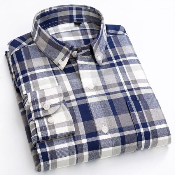 

men's plaid checkered long sleeve dress shirts single patch pocket comfortable bamboo fiber standard-fit casual gingham shirt1, White;black