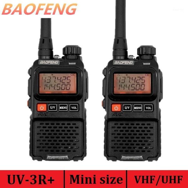 

2pcs baofeng uv-3r plus long range walkie talkie portable cb radio comunicador uhf vhf ham mini radio transmitter uv-3r+ antenna1