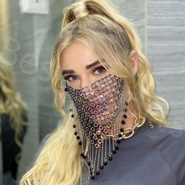 

bling bling rhinestone face mask fashion crystal diamond reusable face mouth cover nightclub designer mask yya487 30pcs