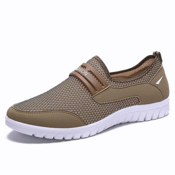 

men sneakers new fashion mesh loafers shoes casual shoes slip-on men lightweight comfortable breathable walking sneakers, Black