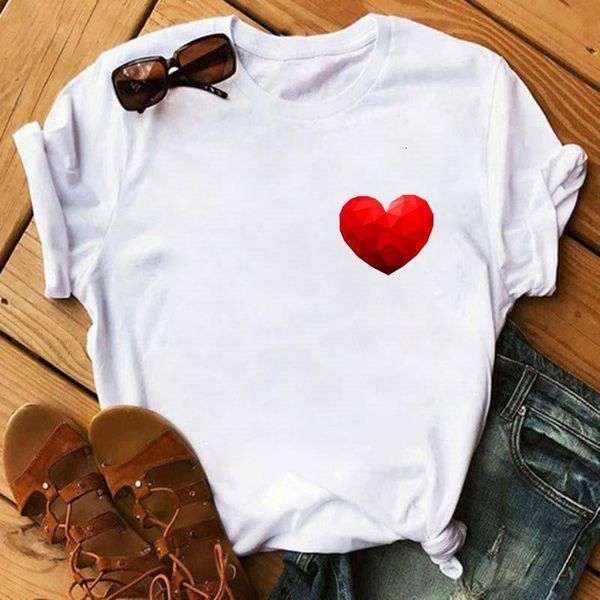 

maycaur new small red heart print women t shirt pocket shirts summer funny white ladies female tee kawaii love tshirts