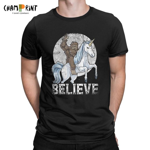 

bigfoot riding unicorn funny sasquatch vintage amazing tees short sleeve crew neck pure hooded sweatshirt hoodie men t shirt