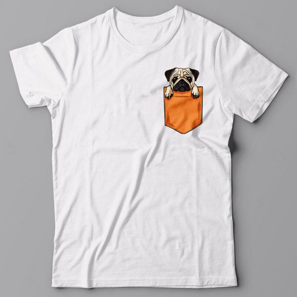 

симпатичные мопс с напечатанным карманный собака графический tshirt новое лето printed мужская мода смешные топы тис спорта толстовка с капю