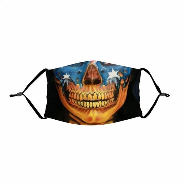 

respirator mascarilla anti haze factory washable dustproof cloth face masks with filter element skull pattern terror pm2
