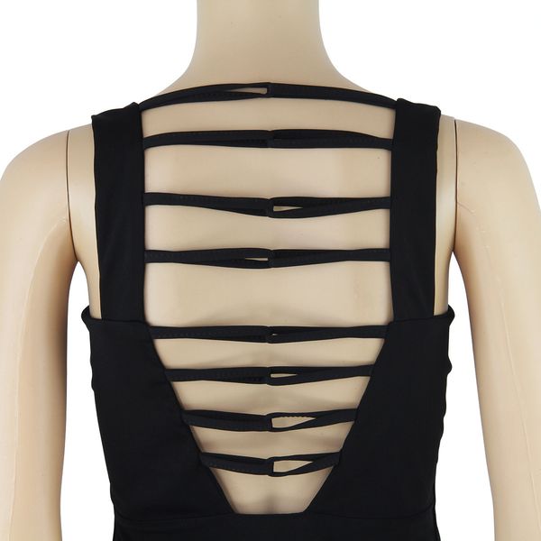 

womens fashion dressblack and red autumn backless hollow seamless strap dress pvoe, Black;gray