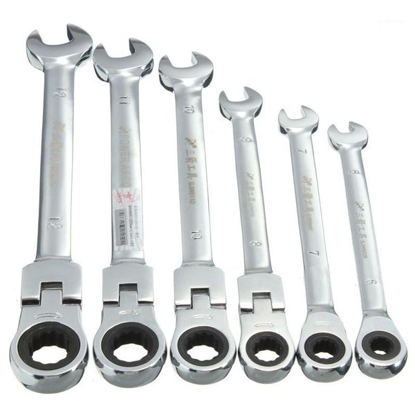 

keys set wrench multitool flexible pivoting head key ratchet combination spanner metric tool car repair tools 6/7/8/10/11/12mm1