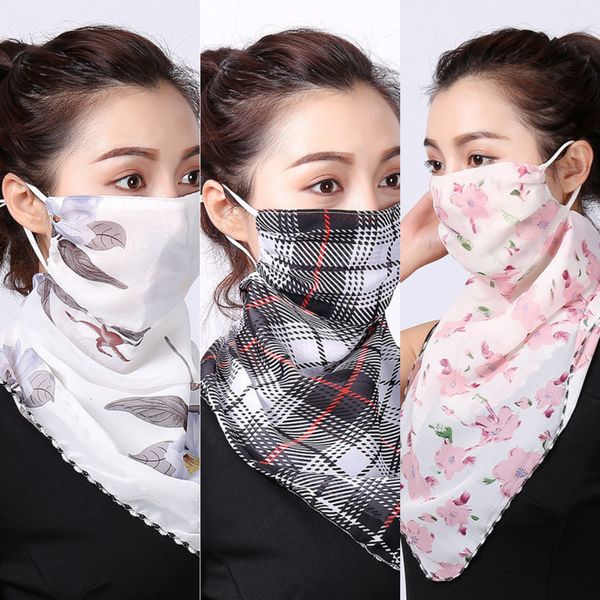 

windproof 38 print color floral dhl fashion anti-uv scarf outdoor sports cycling face mask women lady sumcnswyo
