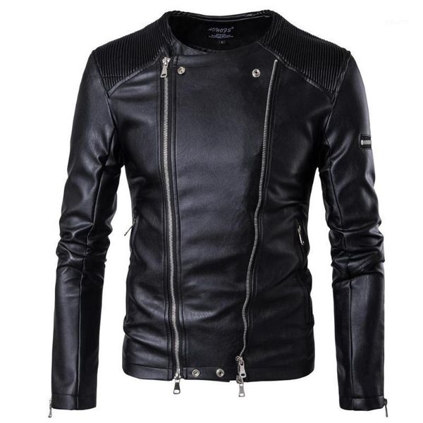

autumn winter men's motorcycle leather jacket new design fashion pu bomber jacket men zipper biker male 5xl1, Black;brown