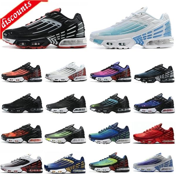 

laser blue mens tn 3 turned running shoes hyper violet tn plus 3 iii triple black silver sunset womens trainers sneakers chaussures 36-45