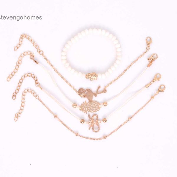 

flamingo accessories set hand woven crystal bead beaded bow bracelet, Silver