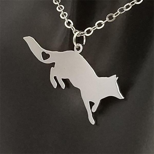 

stainless steel animal pendant necklace golden love necklace men and women jewelry valentine's day gift, Silver