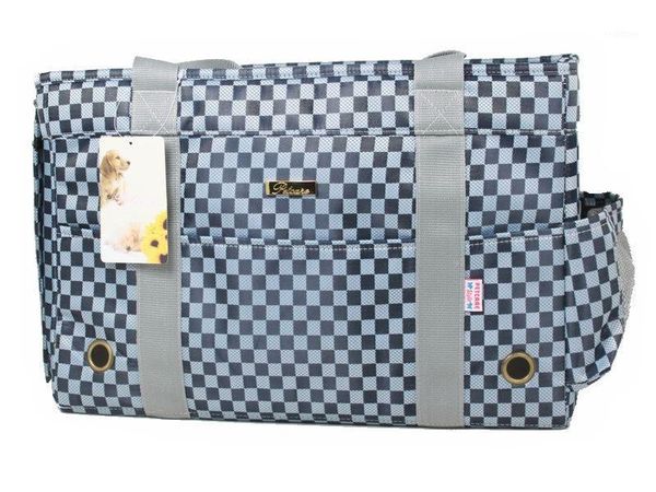 

blue plaid dog carrier purse pet travel bag cat portable handbag soft sided tote with fleece pads for small pets1