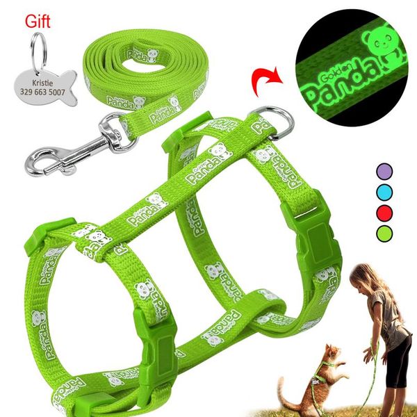 

4 colors nylon reflective cat puppy harness leash lead set walking adjustable pet traction vest belt for cat kitten gif jllvgb