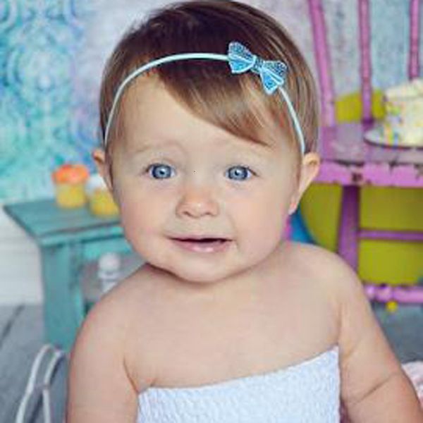 

kids new children baby headbands infants shiny bow elastic sequin small bowknot hairbands hair accessories embroidered p