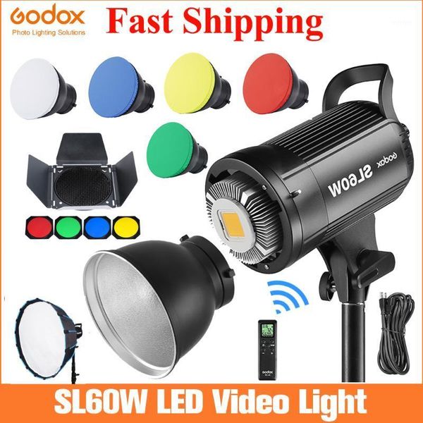 

flash heads godox led video light sl-60w sl60w 5600k studio continuous bowens mount for recording1