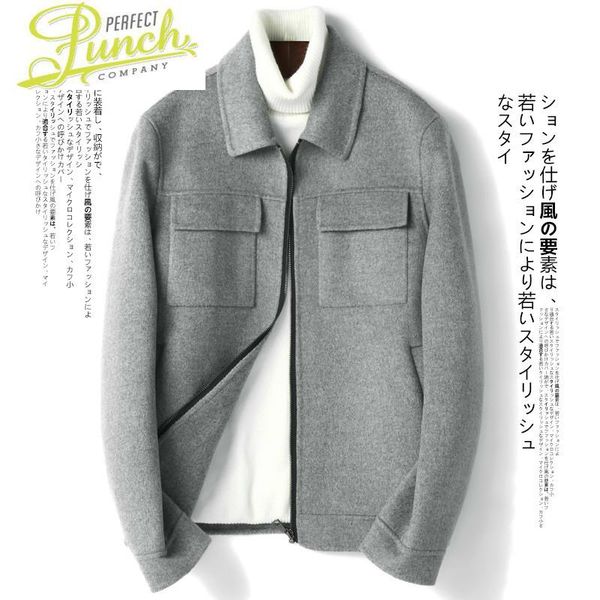 

spring short wool korean autumn jacket double-sided woolen men coat overcoat manteau homme 2021 g-01-1806 kj1096, Black