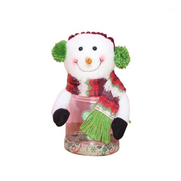 

cute christmas candy storage can decor for home gift biscuits storage jar #c1
