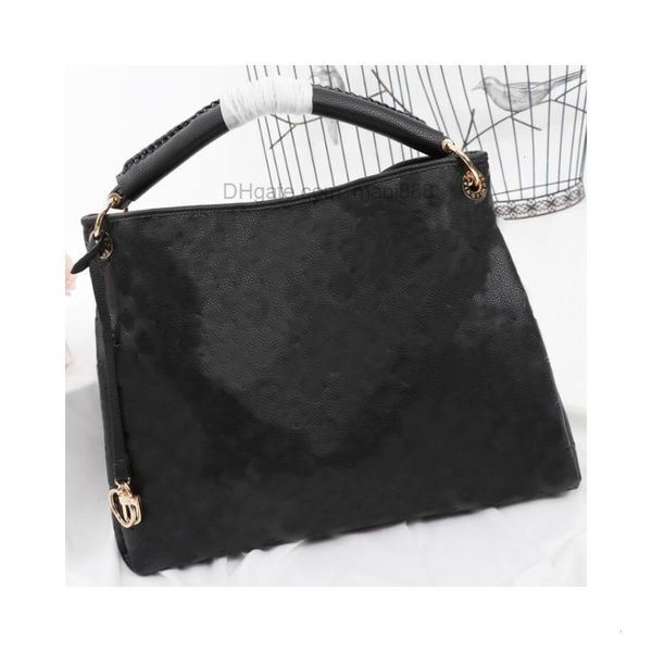 

46cm tote bag women handbag large capacity package embossed flower hobo shoulder bags artsy genuine leather handbags cross-stitching handle