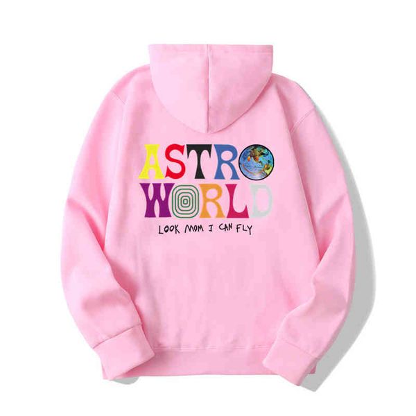 

astroworld look mom i can fly hoodie travis scott astroworld 2020 gift print men's hip hop pullover sweatshirt coat, Black