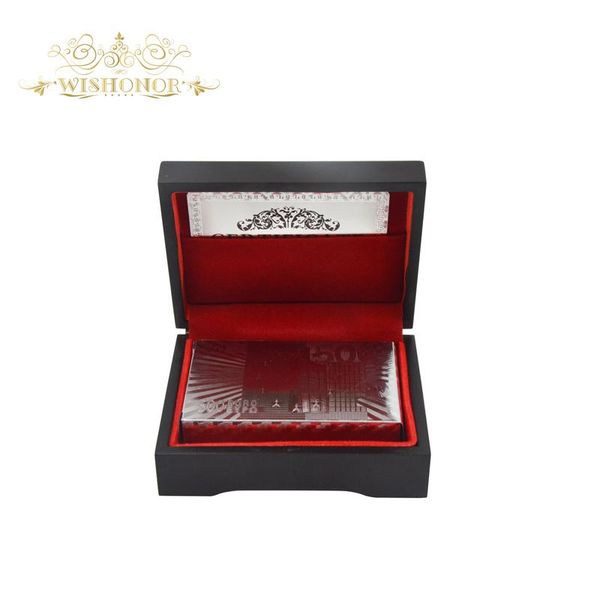 

business gifts for euro 500 design silver foil poker waterproof plastic poker playing card with wooden box wmtusy rimmer