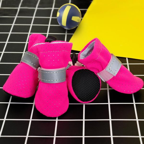 

4pcs/set pet dog shoes anti-slip small dog shoes cute reflective pet shoes spring summer autumn breathable pet boots c bbygpc