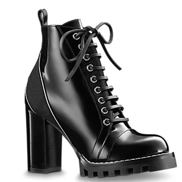 

2020 new autumn winter bootie motorcycle bota shiny leather patchwork new arrival boots platform boots zapatoms mujer c0202, Black