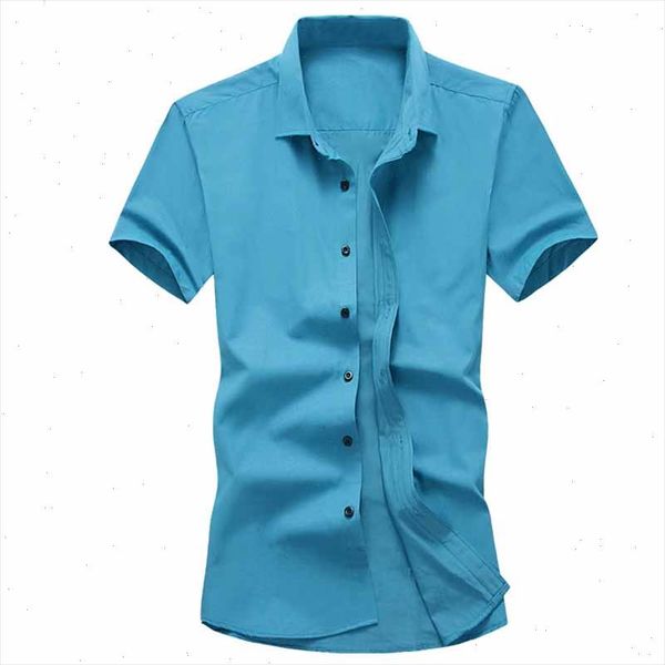 

office solid color short sleeves shirts for men dress plus breathes shirts pure cotton slim fit short sleeve casual busi, White;black