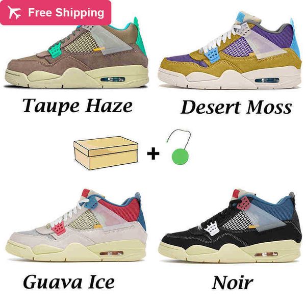 

36-47 men basketball shoes 4s 4 30th anniversary desert moss taupe haze noir guava ice mens trianers sports sneaker size 7-13